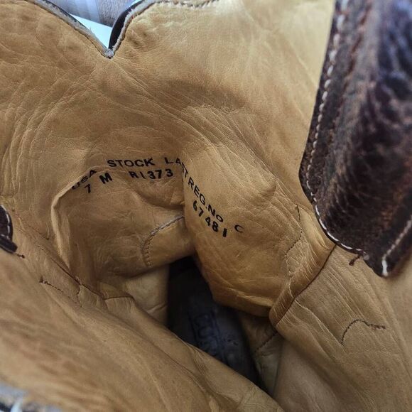 CORRAL Womens Handcrafted Western Cowboy Brown Stud Floral Embroidery Sz 7 Boot - Picture 7 of 7